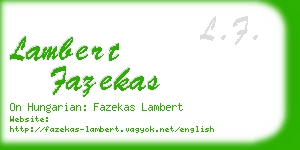 lambert fazekas business card